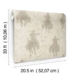 Yellowstone Stockman Cowboy Silhouette Wallpaper - Light Grey  - York - 4142-72638 - Image 6