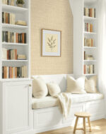 Surya Solid Texture Wallpaper - Type II 20 Oz. Vinyl - Honey - Wallquest - AG61005 - Image 4