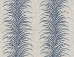 Aruna  Fronds, Leaves Stripe Wallpaper - Type II 20 Oz. Vinyl - True Blue - Wallquest - AG61102