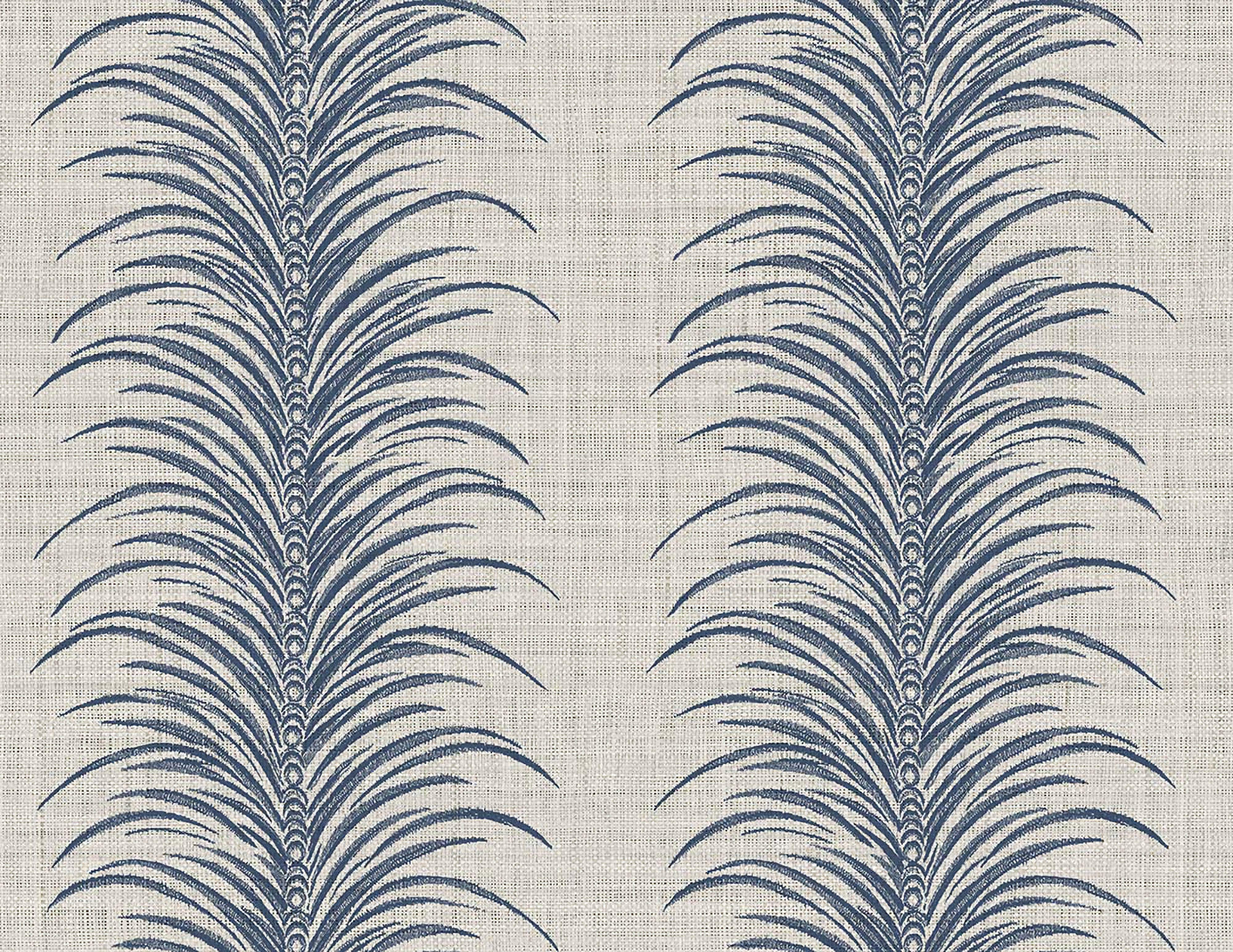 AG61102 Aruna Fronds, Leaves Stripe Wallpaper - Type II 20 Oz. Vinyl - True Blue - Wallquest - AG61102 - Image 1