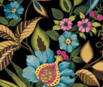 Raya Mylar Floral Wallpaper - Late Night, Multicolor - Wallquest - AG61600 - Image 3