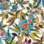 Raya Vibrant Floral Wallpaper - Type II 20 Oz. Vinyl - Gem, Multicolor - Wallquest - AG61607