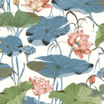 Daisy Bennet - Lotus Flowers Wallpaper - Blue - Wallquest - DB50312