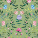 Daisy Bennet - Flora Bella Floral Wallpaper - Green - Wallquest - DB50504