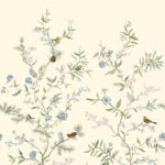 Daisy Bennet - Lake Forest Animals and Florals Wallpaper Mural - Cream, Multi - Wallquest - DB51000M