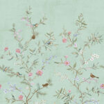 Daisy Bennet - Lake Forest Animals and Florals Wallpaper Mural - Sea Glass, Multi - Wallquest - DB51004M