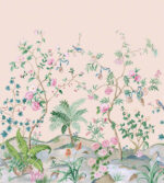 Daisy Bennet - Botanica Birds, Shells and Florals Wallpaper Mural - Blush, Multi - Wallquest - DB51101M