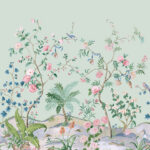 Daisy Bennet - Botanica Birds, Shells and Florals Wallpaper Mural - Sea Glass, Multi - Wallquest - DB51104M