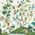 Daisy Bennet -Myanmar Lagoon Natural Grasscloth Wallpaper Mural - Silver - Wallquest - DB53000M
