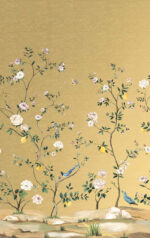 Daisy Bennet - Blossom Gold Leaf Wallpaper Mural - Gold - Wallquest - DB53232M