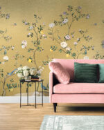 Daisy Bennet - Blossom Gold Leaf Wallpaper Mural - Gold - Wallquest - DB53232M - Image 4