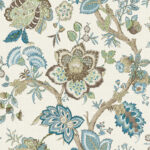 French Country Bernadette Jacobean Wallpaper - Verde - Seabrook - Wallquest - FC60406