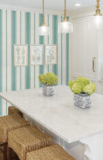 French Country Eliott Stripe Wallpaper - Lucia Teal - Seabrook - Wallquest - FC61514 - Image 5