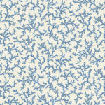 French Country Corail Small Allover Coral Monochromatic Wallpaper - Lazy Blue - Wallquest - FC62102
