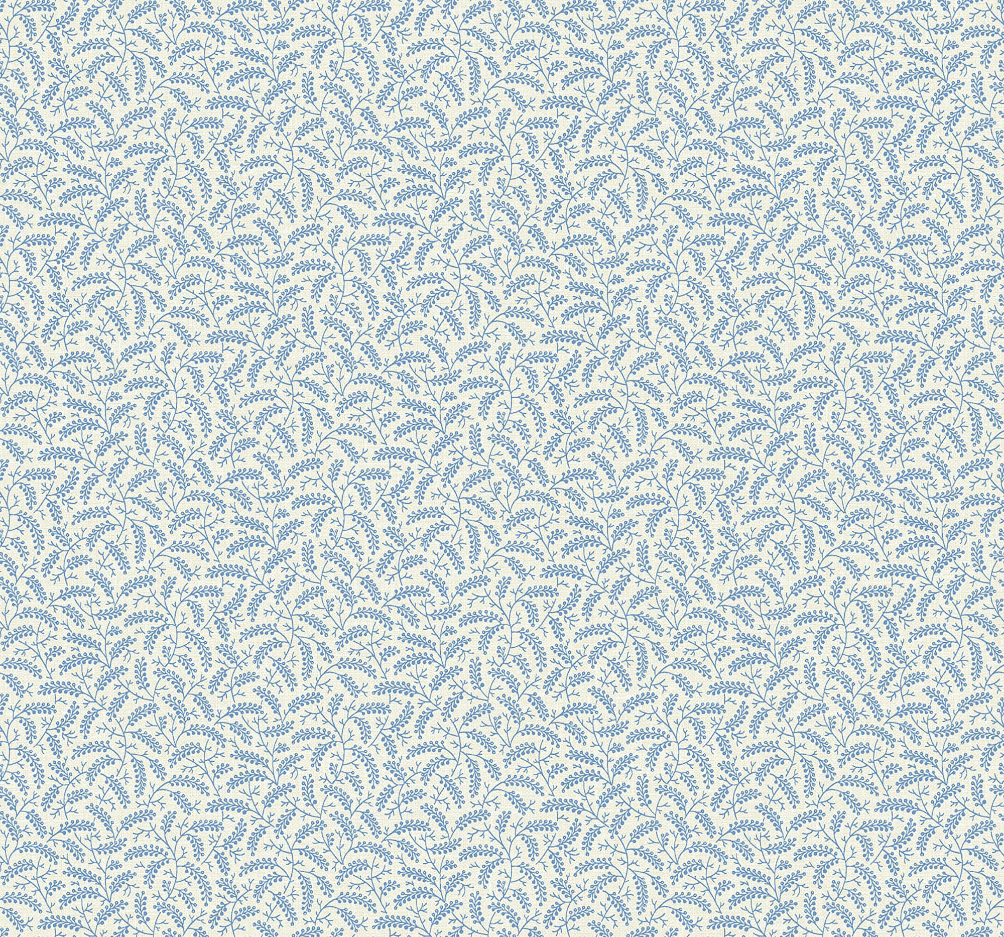 FC62202 French Country Cossette Small Allover Leaves on Vines Wallpaper - Blue Heather - Wallquest - FC62202 - Image 1