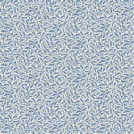 French Country Cossette Small Allover Leaves on Vines Wallpaper - River Deep Blue - Wallquest - FC62212