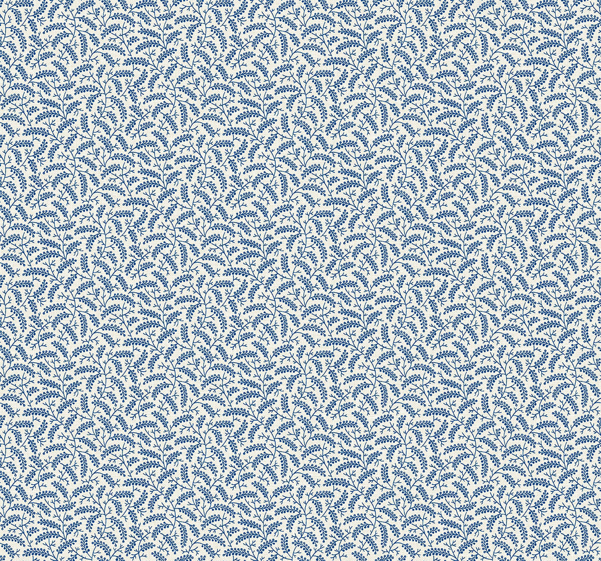 FC62212 French Country Cossette Small Allover Leaves on Vines Wallpaper - River Deep Blue - Wallquest - FC62212 - Image 1