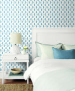 French Country Maia Monochromatic Small Paisley Wallpaper - Hudson Bay, Blue - Wallquest - FC62412 - Image 6