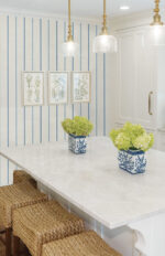 French Country Andree Small Stripes Wallpaper - Bedford Blue - Wallquest - FC62502 - Image 5