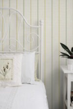 French Country Andree Small Stripes Wallpaper - Early Spring, Green, Yellow - Wallquest - FC62504 - Image 4