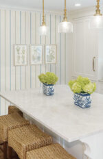 French Country Andree Small Stripes Wallpaper - Blue Grass - Wallquest - FC62512 - Image 5