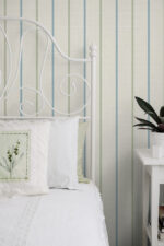 French Country Andree Small Stripes Wallpaper - Blue Grass - Wallquest - FC62512 - Image 4