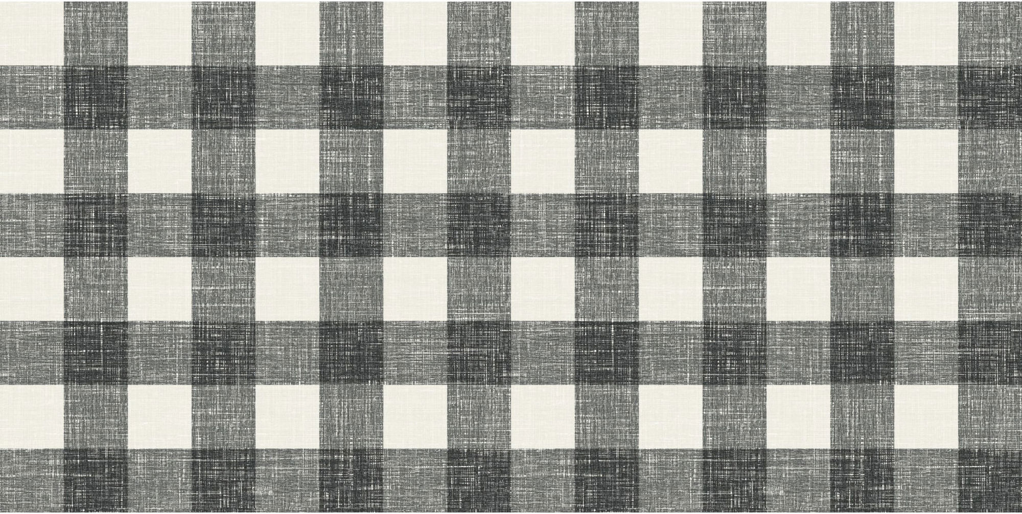 FC62900F French Country Bebe Linen Plaid Fabric - Contrast, Black - Wallquest - FC62900F - per Yard - Image 1