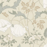 Gwendolyn Art Nouveau Style Wallpaper - Ivory, Gray - York - MF4753