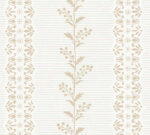 Magnolia Home 4 - Everleigh Monochromatic Floral Stripe Wallpaper - Ochre - York - MF4763 - Image 3