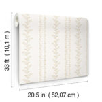Magnolia Home 4 - Everleigh Monochromatic Floral Stripe Wallpaper - Ochre - York - MF4763 - Image 5