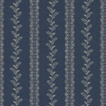 Magnolia Home 4 - Everleigh Monochromatic Floral Stripe Wallpaper - Navy - York - MF4766