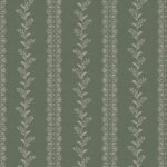 Magnolia Home 4 - Everleigh Monochromatic Floral Stripe Wallpaper - Pine - York - MF4767