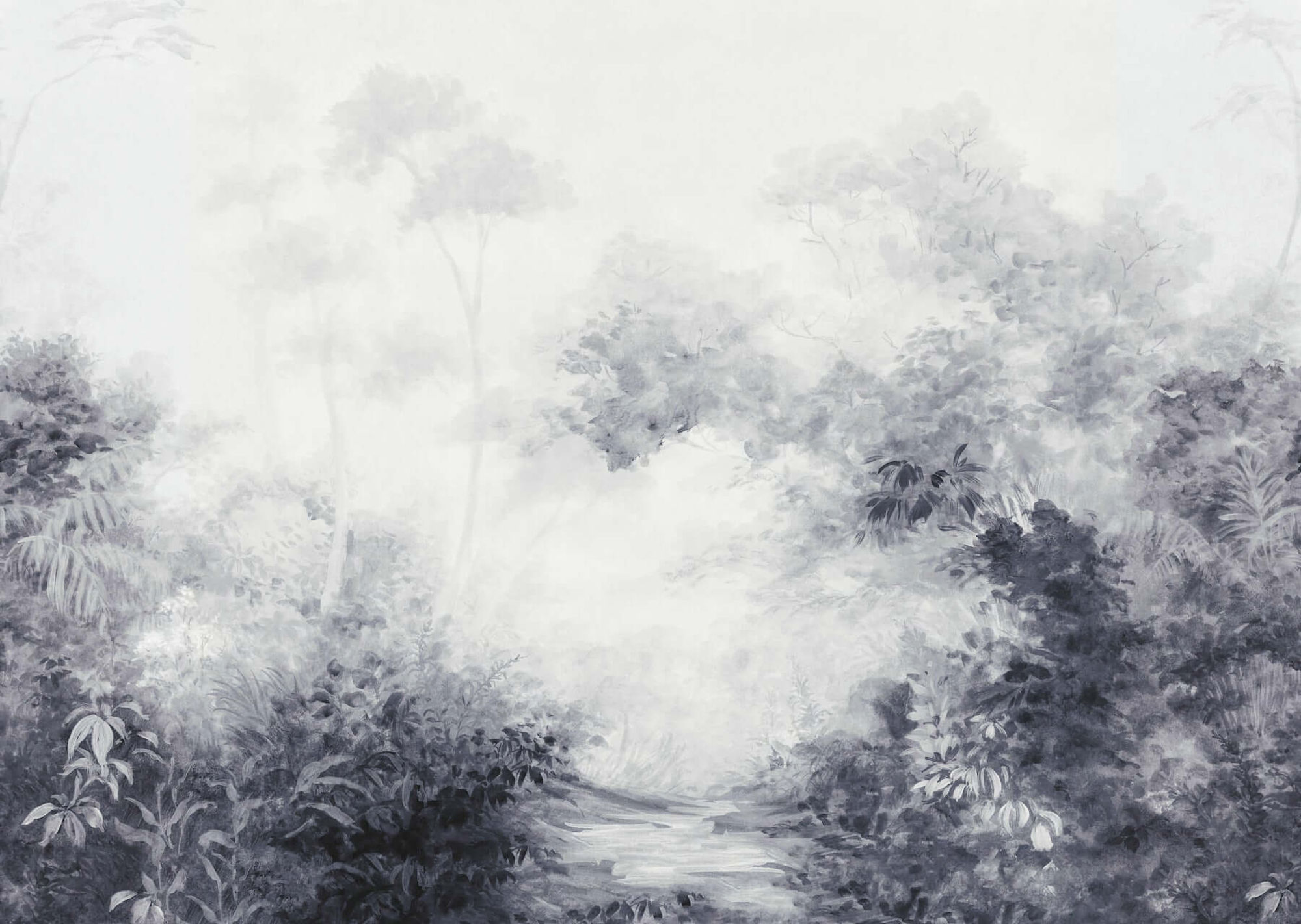 MF4808M Woodlands Wallpaper Mural - Black and White - York - MF4808M - Image 1