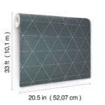 Ridge Triangles Geometric Wallpaper - Reservoir, Dark Gray - York - OM3611 - Image 5