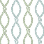 Antonina Vella - Laureate Vine Leaves Trellis Wallpaper - Light Green - York - VP1321