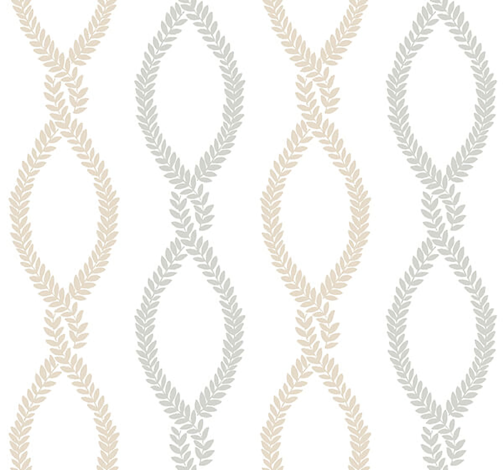 VP1322 Antonina Vella - Laureate Vine Leaves Trellis Wallpaper - Neutral - York - VP1322 - Image 1