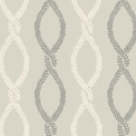 Antonina Vella - Laureate Vine Leaves Trellis Wallpaper - Grey - York - VP1323