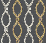 Antonina Vella - Laureate Vine Leaves Trellis Wallpaper - Black - York - VP1324