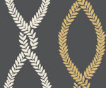 Antonina Vella - Laureate Vine Leaves Trellis Wallpaper - Black - York - VP1324 - Image 3