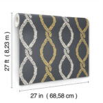 Antonina Vella - Laureate Vine Leaves Trellis Wallpaper - Black - York - VP1324 - Image 6