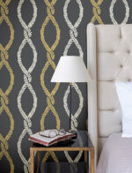 Antonina Vella - Laureate Vine Leaves Trellis Wallpaper - Black - York - VP1324 - Image 5