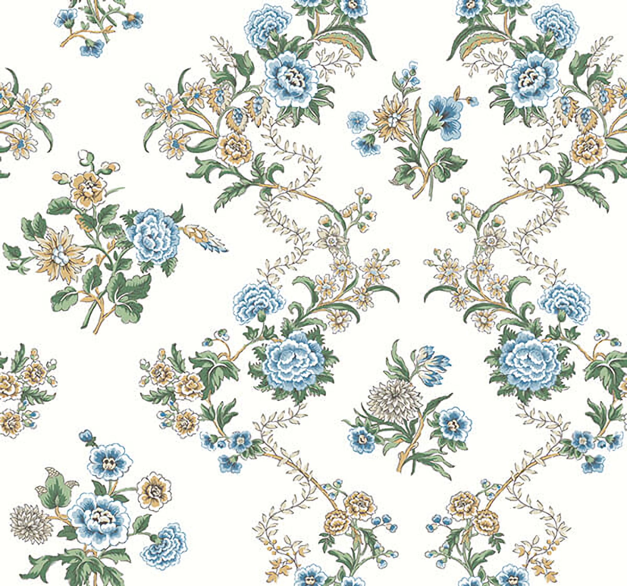 VP1423 Antonina Vella - Genevieve Floral Trail Wallpaper - Sapphire - York - VP1423 - Image 1