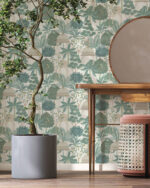 Heritage Tales - Esselle Exotic Pavilion  Wallpaper  - Parchment, Green, Multi  - Seabrook - Wallquest - 100015EH - Image 4