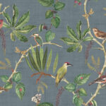 Heritage Tales - Esselle Hill Top Garden Wallpaper  - Slate Blue  - Seabrook - Wallquest - 100030EH