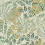 Heritage Tales - Esselle Kirra Leaf Floral Wallpaper  - Citrus, Green  - Seabrook - Wallquest - 100031EH