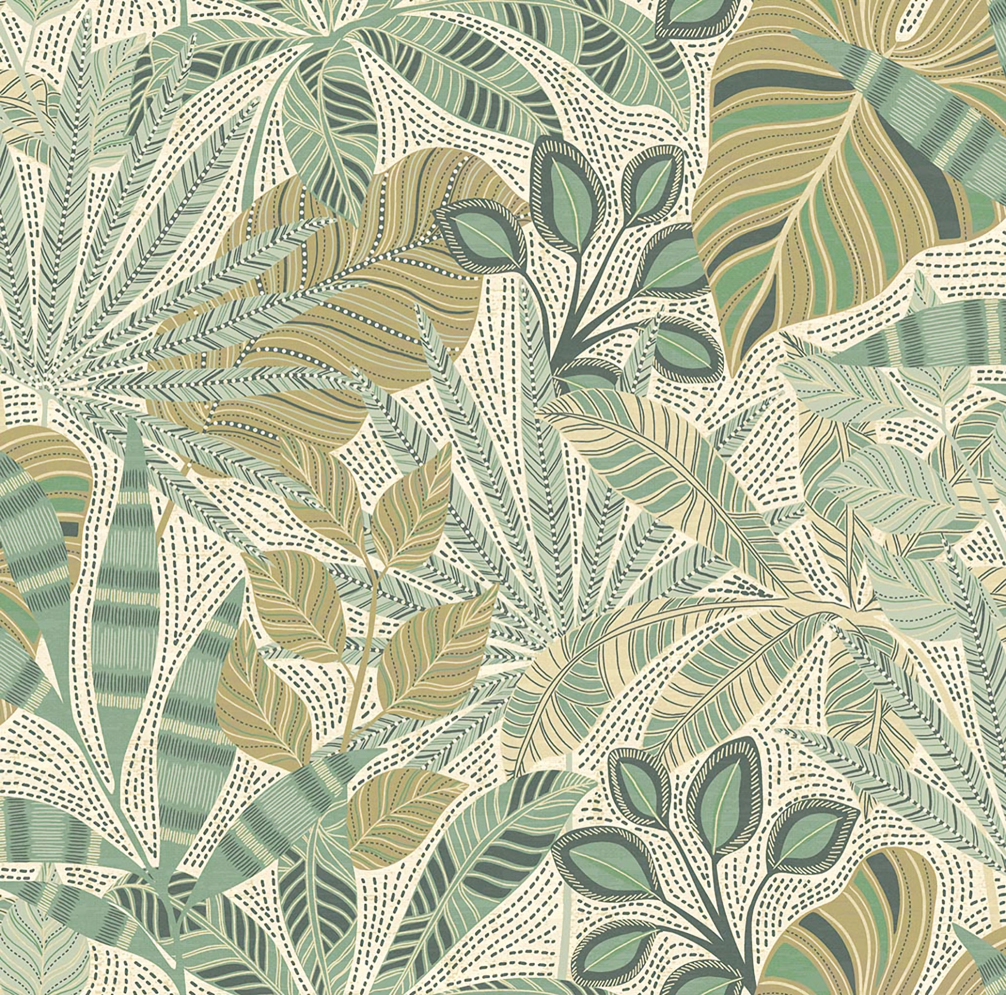 100031EH Heritage Tales - Esselle Kirra Leaf Floral Wallpaper - Citrus, Green - Seabrook - Wallquest - 100031EH - Image 1