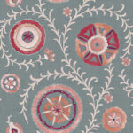 Heritage Tales - Esselle Nahlia Circles and Floral Trail  Wallpaper  - Spice, Blue  - Seabrook - Wallquest - 100034EH