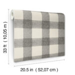 Modern Farmhouse - Thorpe Plaid  Wallpaper  - Charcoal  - Chesapeake - York - 4199-83421 - Image 6