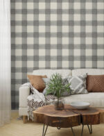 Modern Farmhouse - Thorpe Plaid  Wallpaper  - Charcoal  - Chesapeake - York - 4199-83421 - Image 5