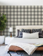 Modern Farmhouse - Thorpe Plaid  Wallpaper  - Charcoal  - Chesapeake - York - 4199-83421 - Image 4